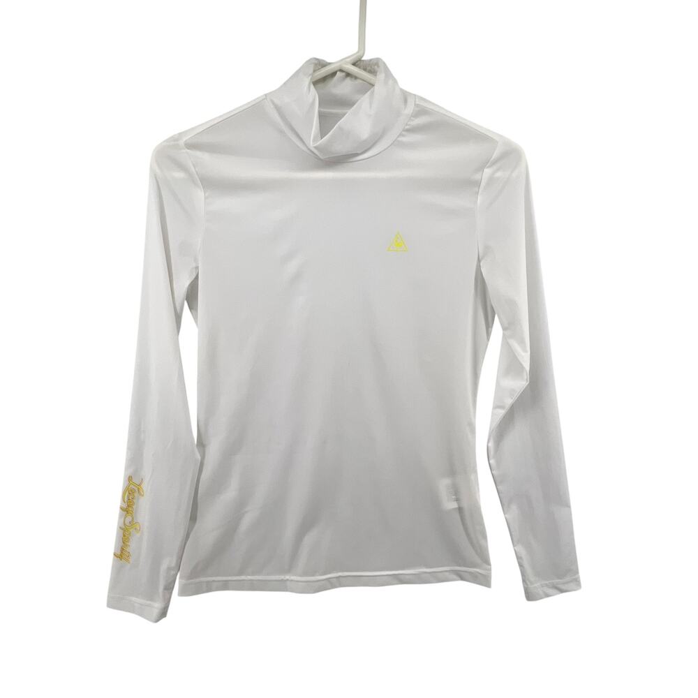 Le Coq Sportif Golf Collection Shirt Top Size XS White Long Sleeve Mock Neck